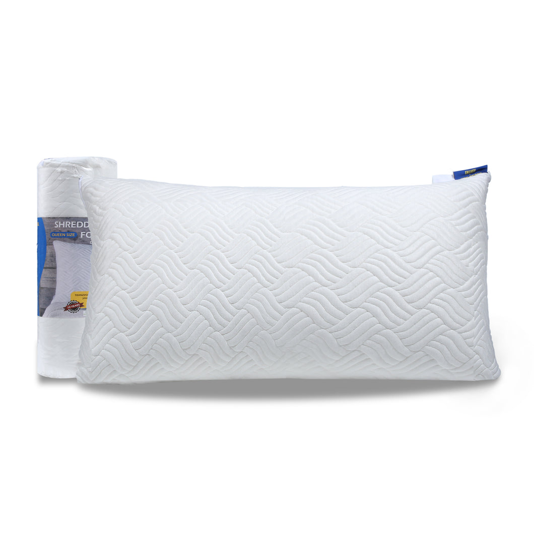 Enther Shredded Memory Foam Pillows with Machine Washable Bamboo Cover